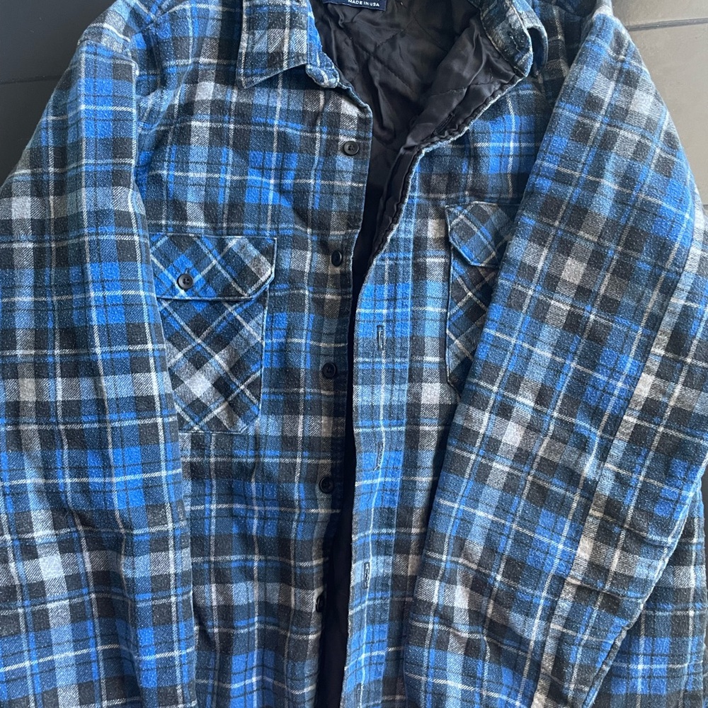 Blue Plaid Men's Jacket